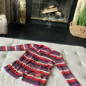 Sonia Rykiel Paris Fall Inspired Striped Cardigan Size 14